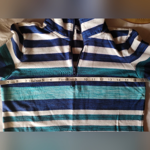 T by Talbots Long Sleeve Multicolored Striped Shirt Sz P - Picture 9 of 9